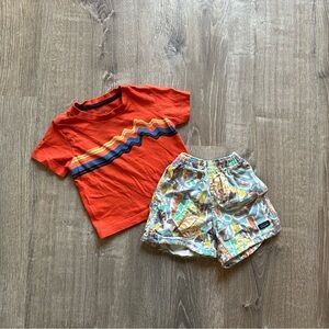 Patagonia Baby Boys 6-12 Months Clothing Lot | T-Shirt and Funhogger Shorts